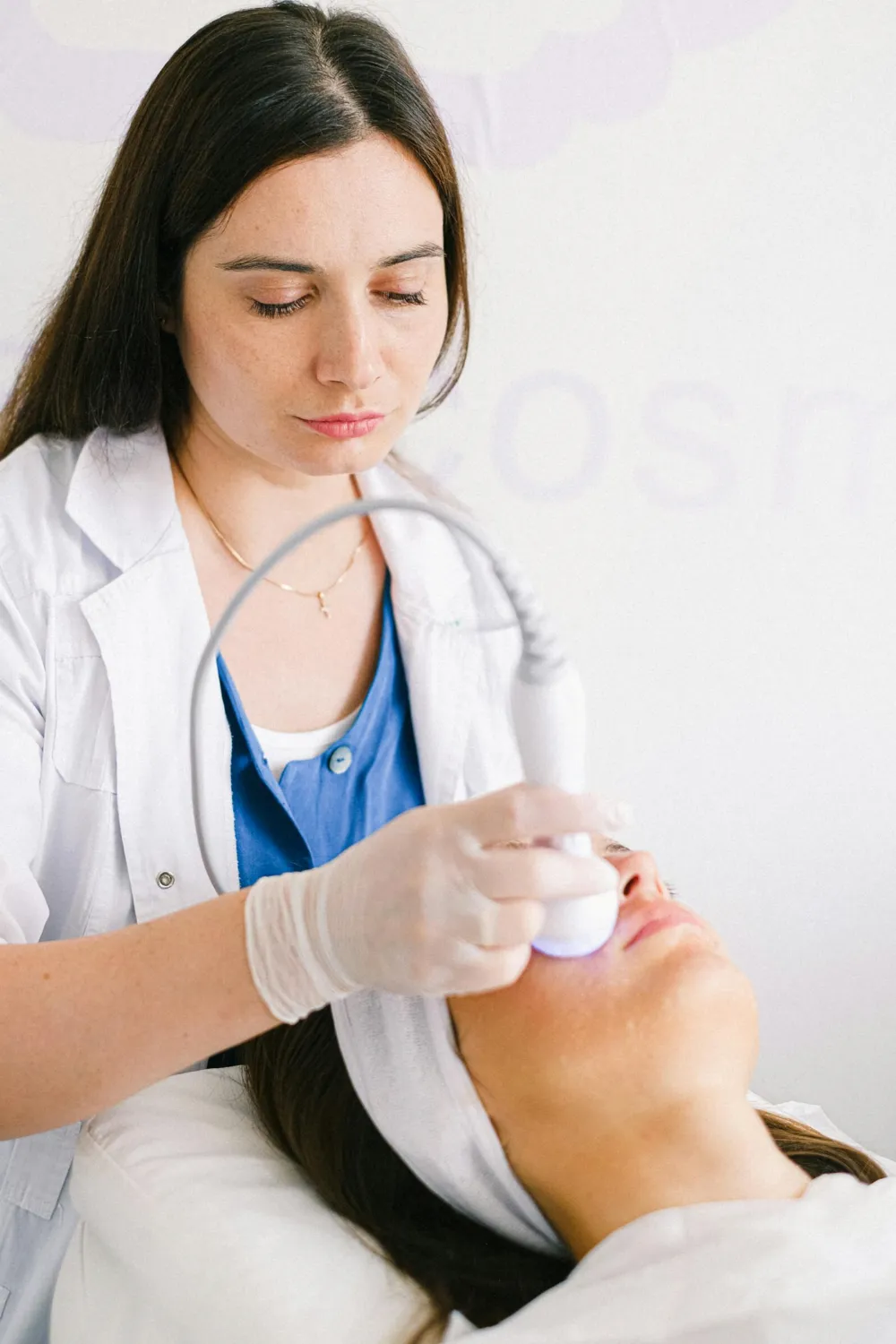 HIFU focused-ultrasound facial treatment